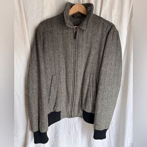 Herringbone Bomber Jacket - Gray